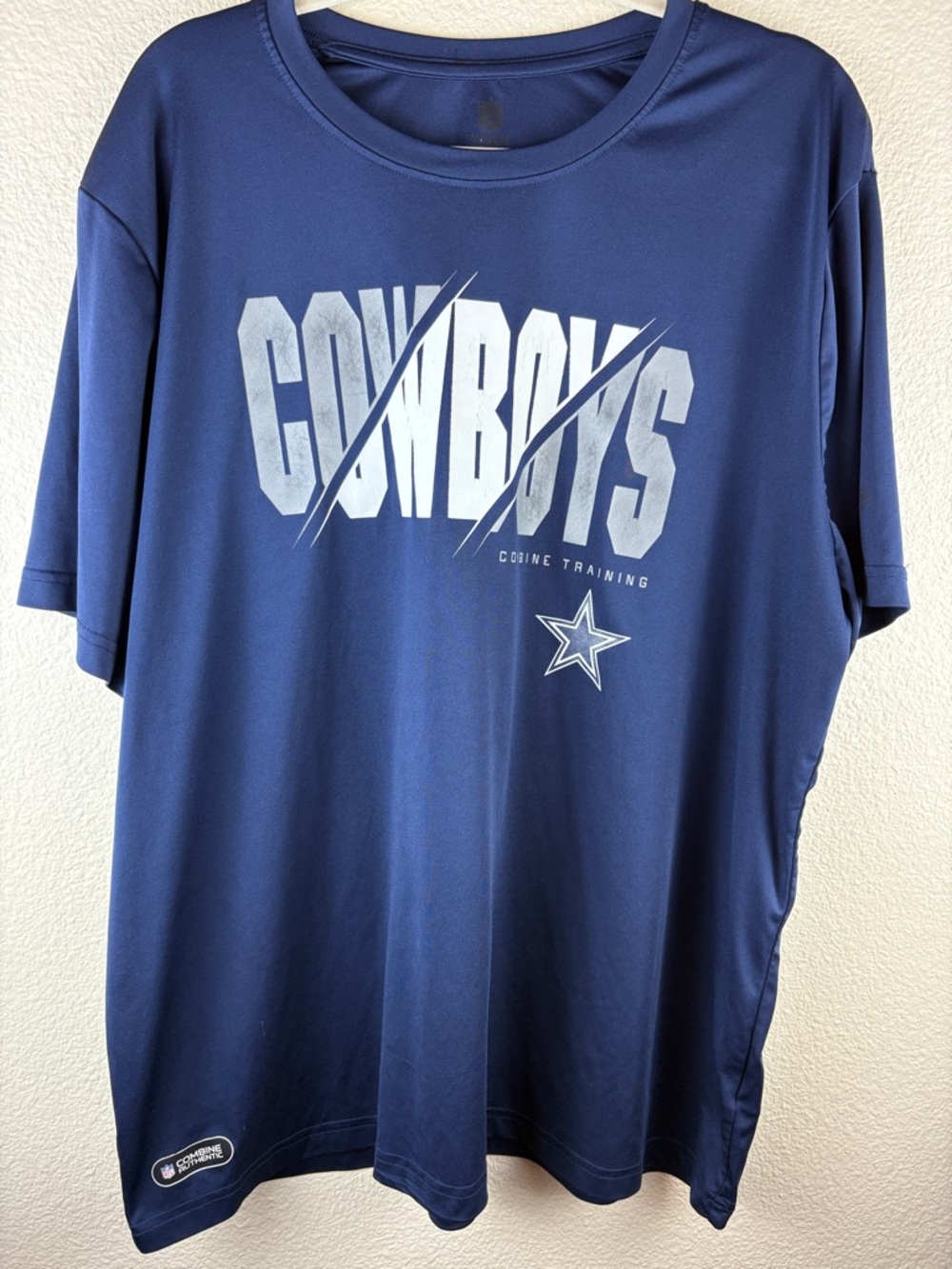 NFL Combine Authentic Dallas Cowboys Blue White Short Sleeve Jersey XXL